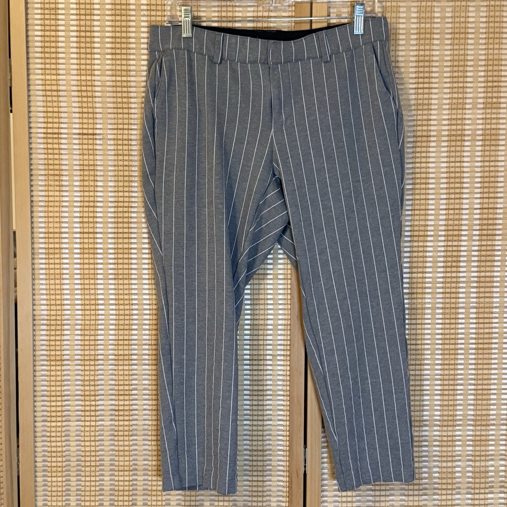 Studio By Torrid Womens 10R Pants Gray Striped Luxe Ponte Office Work Preppy